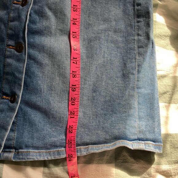 Anthropologie Pilcro & the Letterpress Denim Skirt Womens 10 Button Front Pencil - Picture 8 of 9